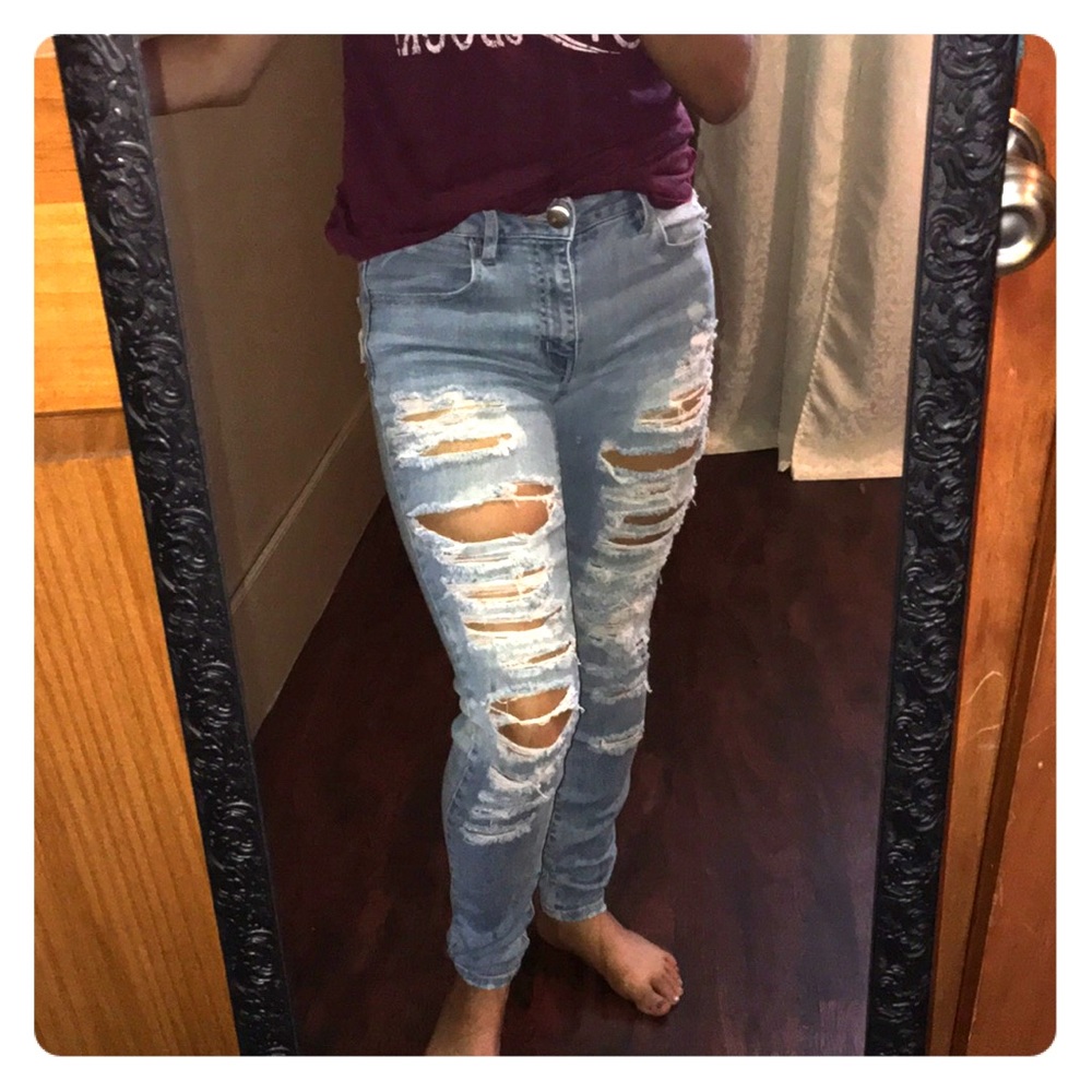 Distressed jeans